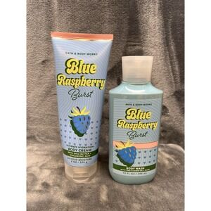 Bath & Body Works Blue Raspberry Burst Bodywash & Hydration Body Cream Set NEW